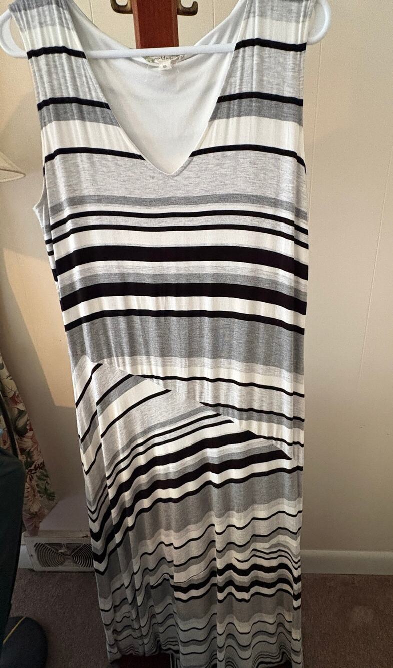 Nurture Black White Maxi Tank Dress Sz XL